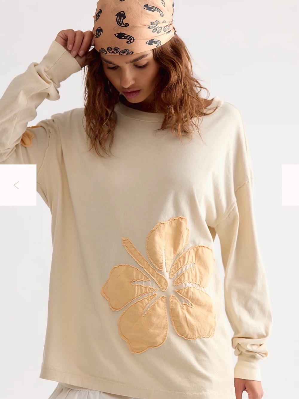 Free People Ragabond Hibiscus Moon Long Sleeve Tee